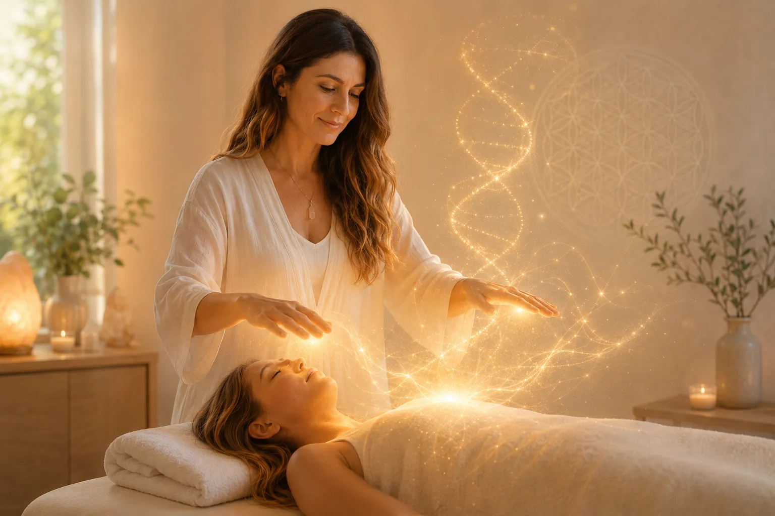 Maja Kresnik med biofotonsko seanso